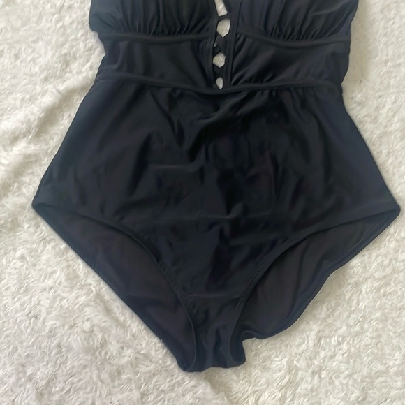 Adore Me Black One-Piece Swimsuit with Plunging V-Neck
Size 1X
Color black 
New - Picture 7 of 8